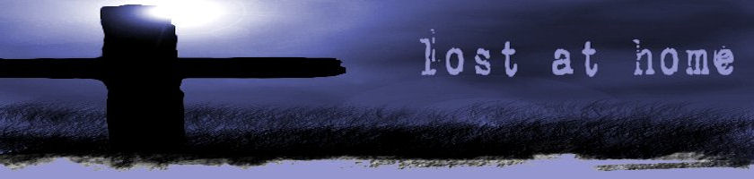 header image with cross and lost at home title text